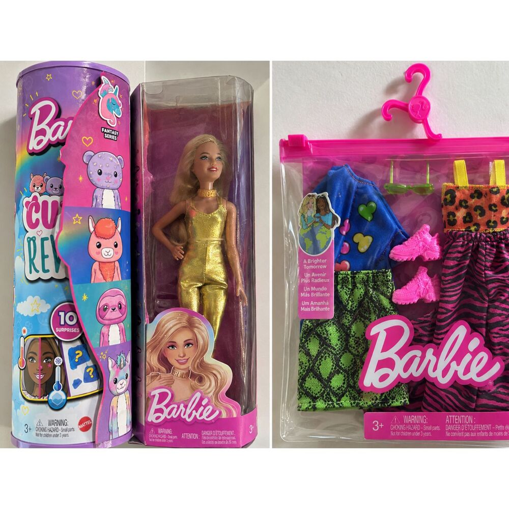 *NEW Barbie Doll Lot of 3 New Sealed Doll, & Barbie Fashion Outfit Pack
